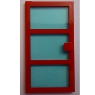 Lego dveře 1x4x6 se třemi tabulemi skla, červená (4285252)